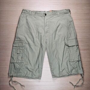 Miskeen Cargo Shorts Mens 44 Fit 42 Khaki Green Y2K Hip Hop Baggy Streetwear